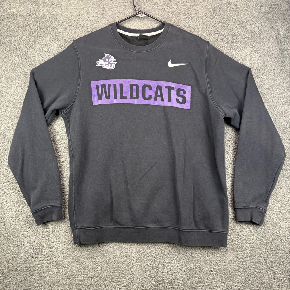 Nike ACU Wildcats Purple Logo‎ Crewneck Sweatshirt Men's Size L Black